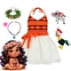 thumbnail image 2 of Disney-vestido de princesa Moana para niñas pequeñas, disfraz informal de princesa, ropa de verano hawaiana, Mini vestido sin espalda, 2 of 5