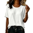 thumbnail image 2 of Zysthvn Summer Womens Tops Casual 3/4 Sleeve Cotton T Shirts for Women Breathable Crew Neck Loose Fit Solid, 2 of 5