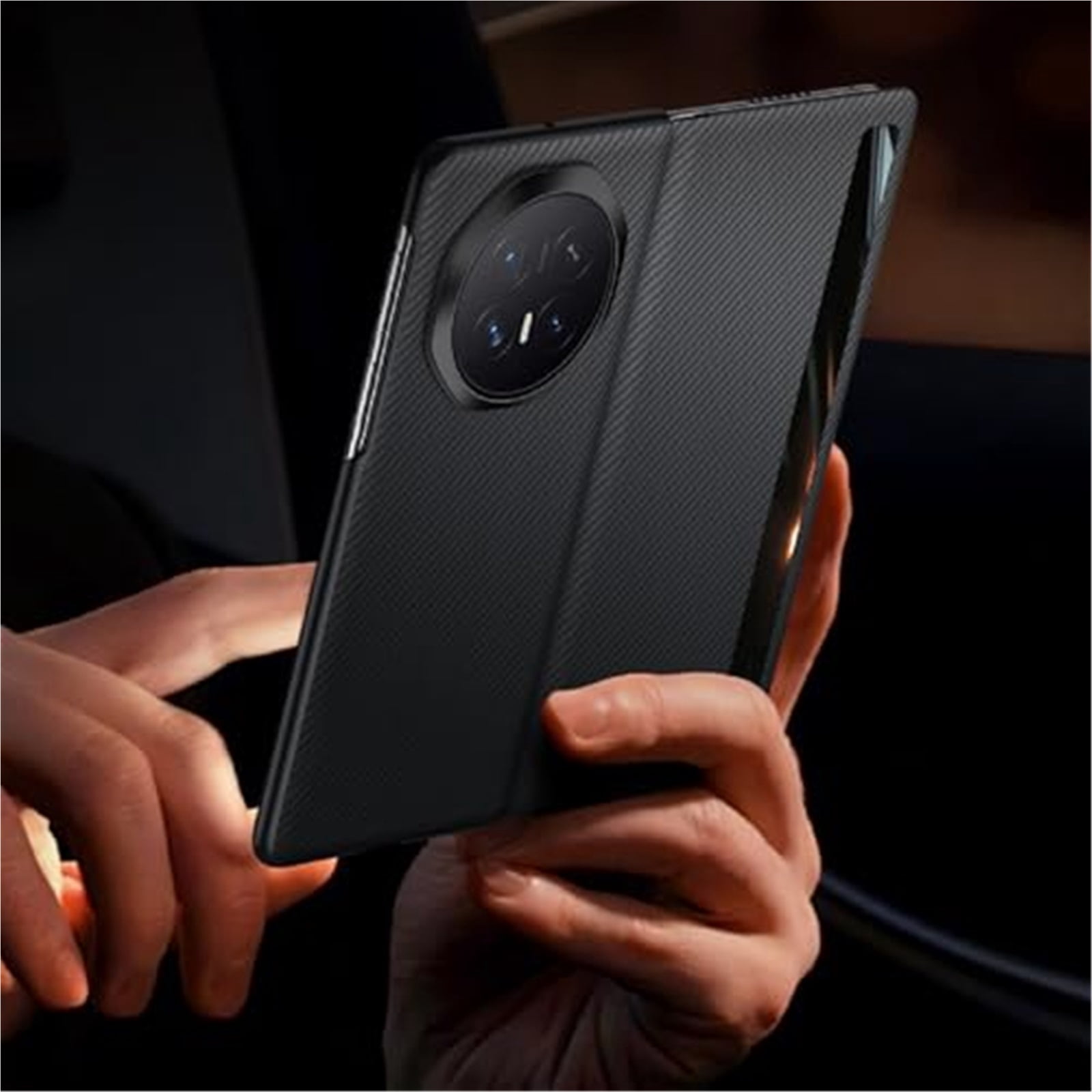 Case For Huawei Honor Magic V6, Genuine Leather Cover With Smart View Window Folio Anti-Fingerprint Camera Protective Shell