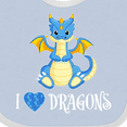 thumbnail image 4 of Inktastic I Love Dragons with Cute Blue Dragon Boys or Girls Baby Bib, 4 of 4