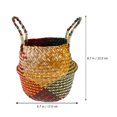 thumbnail image 2 of Woven Linen Basket Storage Container Multipurpose Flower Vase Double Thicken Handle Storage Bin, 2 of 6