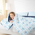 thumbnail image 4 of Manfei Blue Coquette Bowtie 7pcs Queen Bedding,Modern Geometric Plaid Bedding Comforter Set Queen,Navy Blue Reversible, 4 of 7
