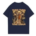 thumbnail image 1 of Moonsky AI/tungtungtungsahur T-Shirt Summer Tshirts Casual Loose Girls T Shirt Graphic Clothes Fashionable Round Neck Short Sleeve Work Clothes Printed Tops For Aldult Summer Tops(XL#Navy), 1 of 3