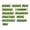 thumbnail image 1 of Tool Bag Organizer Labels 12 Pack for Tool Chests Cabinets and Drawers Reusable 3D Printed Labels for Steel Toolboxes and Carts, 1 of 4