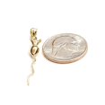 thumbnail image 3 of 14k yellow Gold long tail mouse rat Pendant animal charm gift fine jewelry 1.5g, 3 of 12