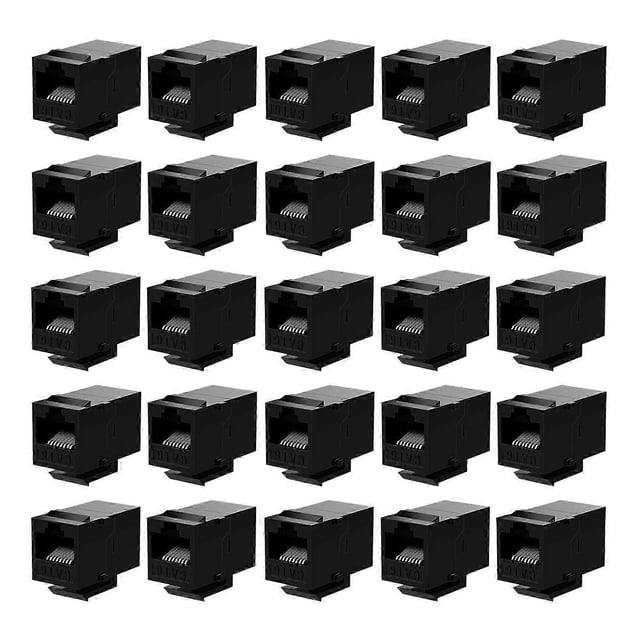25 Pcs Rj45 Coupler Cat6 Keystone Jacks Inline Coupler Female to Female Insert Coupler