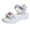 White, variant on Rokment Womens Sparkling Sequin Height Increasing Athletic Walking Sandals Comfortable Adjustable Platform Chunky Heels Non Slip Work Nursing Tennis Summer Shoes Black Size 6