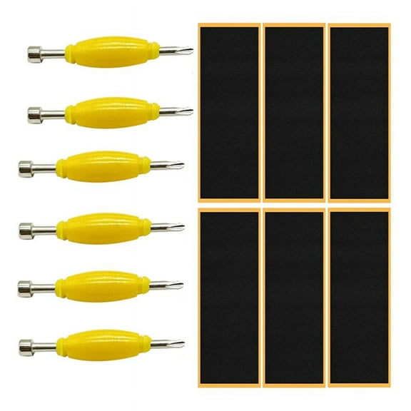 12 Pack Fingerboard Grip Tape Sticky Foam Sticker Replacement   Screwdriver Tool Nut Driver for Finger Skateboards