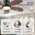 thumbnail image 6 of PHORUS 42in Ceiling Fan with Lights Modern Fan Light with Remote Dimmable LED Brown for Bedroom Living Room, 6 of 7