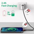 thumbnail image 3 of Cable de carga Bkduice para iPhone 10, 30 cm, USB A a Lightning, 3 of 7