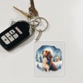 thumbnail image 4 of Hello Winter Brittany Spaniel Welcome Snowy Night Watercolor Vintage Acrylic Keychain Brittany Dog Lover Gifts Idea Collar Charm Tag Keyring - 01011, 4 of 5