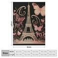 thumbnail image 4 of ARISTURING Eiffel Tower Flannel Throw Blanket Kids,Paris Tower Fuzzy Blanket for Bed Sofa Couch,All Season French Paris Bed Blanket Breathable Pink Butterfly Floral Plush Blanket Room Decor, 4 of 6