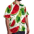 thumbnail image 2 of Watermelon Men's Short Sleeve Button Down Casual Beach Printed Shirts, 2 of 6