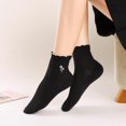 thumbnail image 2 of Womens Socks, Ruffle Turn-Cuff Casual Ankle Breathable Cool Knit Cotton Lettuce Crew Frilly Sock 6 Pairs, 2 of 7