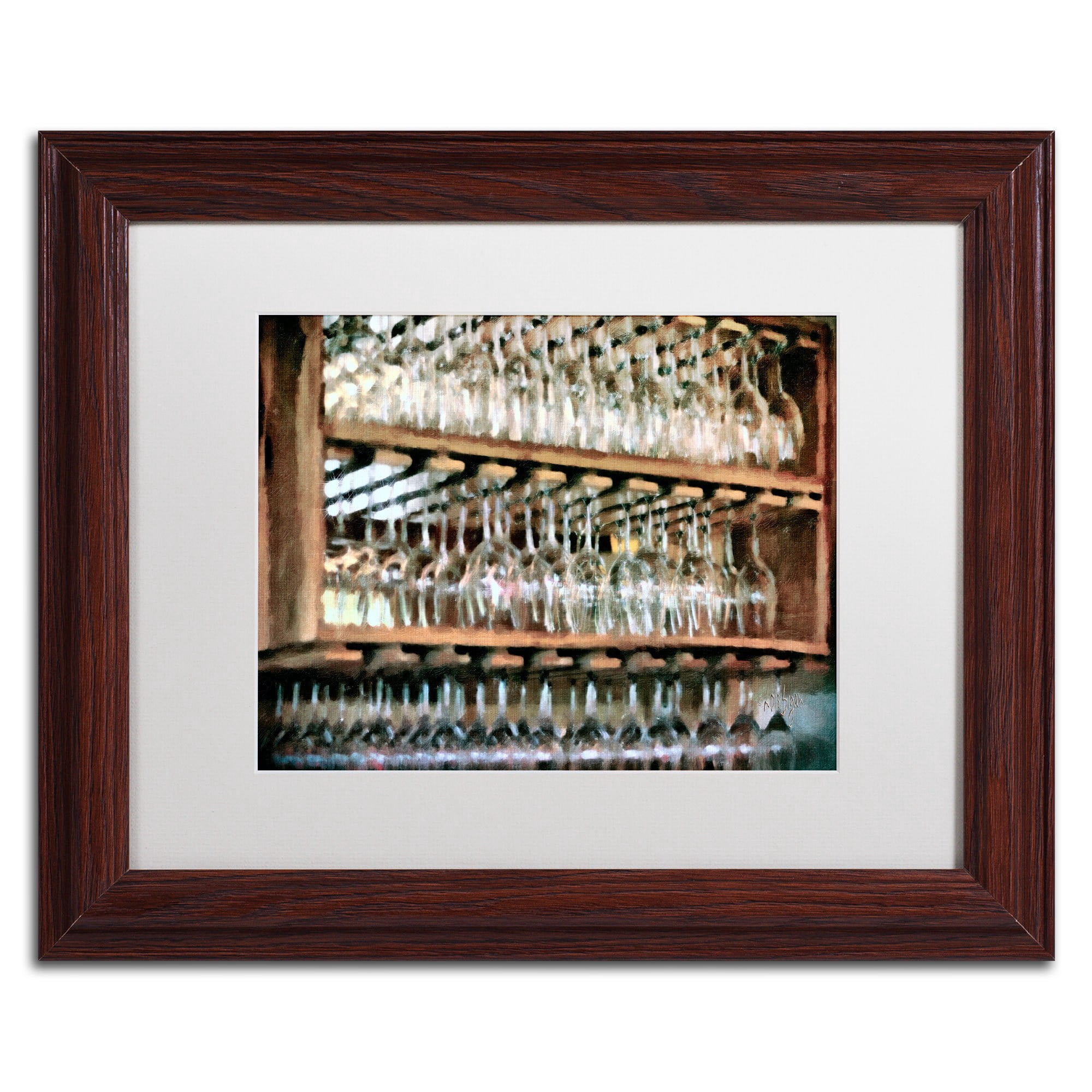 Trademark Fine Art "Drinks on the House" Canvas Art by Lois Bryan, White Mat, Wood Frame
