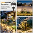 thumbnail image 6 of SOLPEX Solar Path Lights, Glass and Powder Coated Cast Aluminum Metal Solar Walkway Lights, 4 Bright LEDs per Light 6 Lumens Output per LED, Easy Installation, Waterproof, Bronze Solar Pathway Lights, 6 of 8
