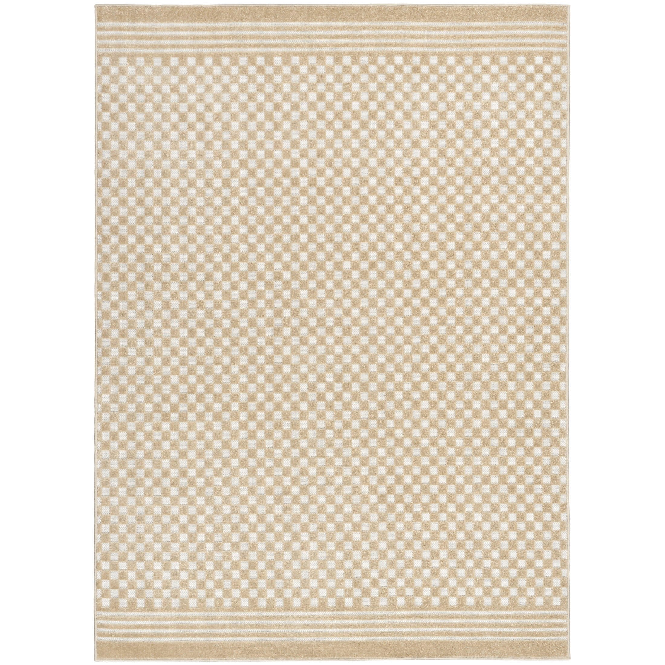 Nourison Care Free 6'7" x 9'2" Taupe Modern Indoor Rug
