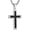 1-Silver, variant on Carbon Fiber Cross Necklace for Men Stainless Steel Christian Crucifix Pendant Includes Necklace 22+2" Box Chain