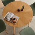 thumbnail image 3 of NORDICANA Small Dining Table Set for 4, Modern Round Dining Table with 4 Velvet Dining Chairs in Metal Legs, Easy Assembly for Compact Spaces - Green, 3 of 7