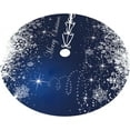thumbnail image 2 of Christmas Tree Skirt Collar 48 Inch Soft Winter Snowflakes Tree Skirt Xmas Tree Skirt Winter Holiday Blue Christmas Trees Mat Decoration, 2 of 6