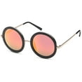 thumbnail image 5 of SUN LOUNGER UV400 Vintage Retro Round Style Sunglasses for Women Mirror Lens and Metal Frame with Spring Hinge, 5 of 6
