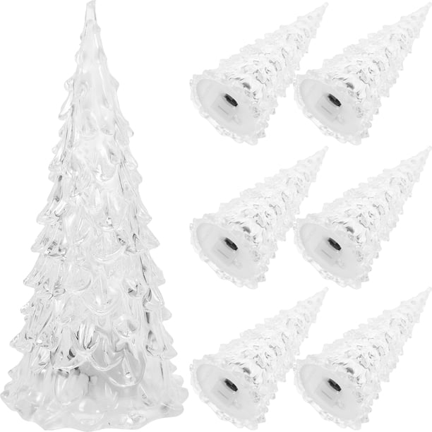 8 Uds LED luz colorida árbol de Navidad decoración acrílica luz de árbol de Navidad para decoración de fiesta en casa