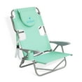 thumbnail image 1 of Ostrich The Heavy-Duty Backpacker Portable Reclining Beach Chair with Face Hole, Teal, 1 of 12