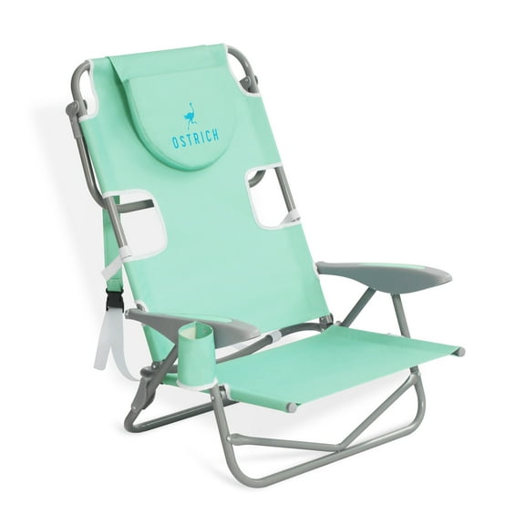 Open Box Ostrich On-Your-Back Outdoor Reclining Beach Pool Camping Chair, Teal