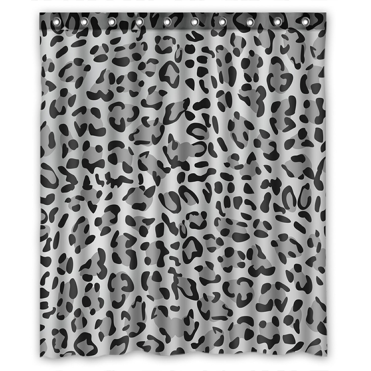 ECZJNT Leopard Print Pattern Gray Scale Shower Curtain And Hooks For