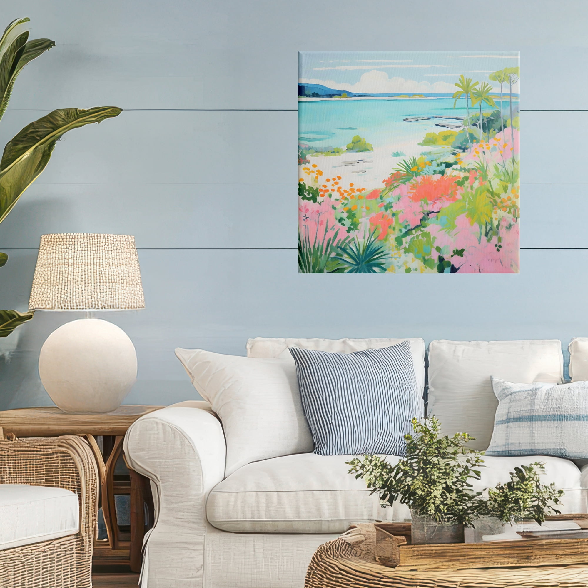 Stupell Industries Tropical Coast Blooming Shoreline Canvas Wall Art, design by Creative Studio