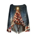thumbnail image 3 of Uootdi Christmas Sweaters for Women Vintage Christmas Tree Xmas Print Long Sleeve Knit Sweaters Holiday Pullover Artful Cozy Sweaters Gift, 3 of 5