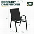 thumbnail image 3 of Homall Metal Outdoor Chair Set Stackable Patio Textilene Dining Chair Set of 4, Black, 3 of 7