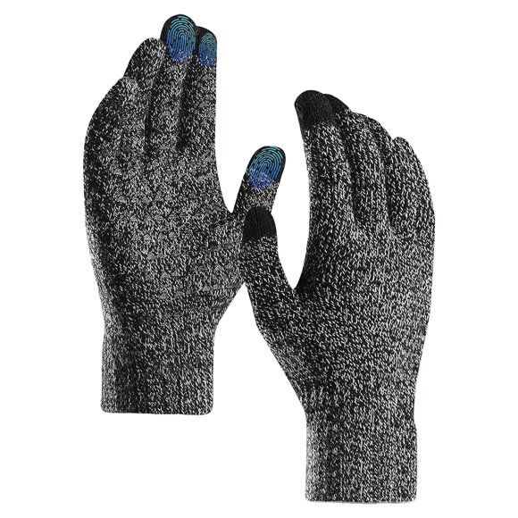 Adult Winter Touchscreen Knitted Gloves Women's Double Layer Insulated Warm And Cold Proof Five Finger Gloves For And Slip Men's