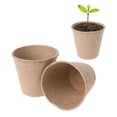 thumbnail image 2 of 20 Piezas Macetas Biodegradables, Macetas Pequeñas de Fibra, Juego de Macetas de Jardinería, Plántulas y Cubo Compostable para Germinar sin Plástico sin Turba (Taza Redonda Pequeña: 6x6 cm),, 2 of 5