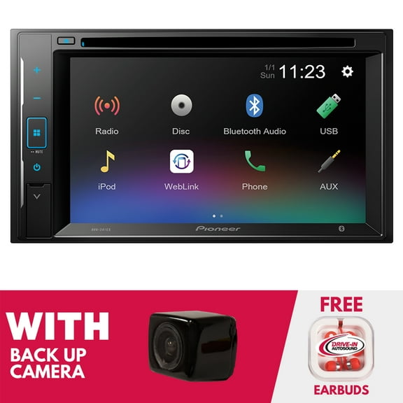 New Pioneer AVH-241EX 6.2" Double-DIN CD/DVD Receiver with Back-Up Camera