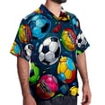 thumbnail image 2 of Football Men's Short Sleeve Hawaiian Print Button Down Beach Shirt, 2 of 6