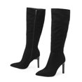 thumbnail image 4 of B91xZ Winter Boots Women Mid Calf Combat Riding Fashion Winter Boots,Black 8, 4 of 5