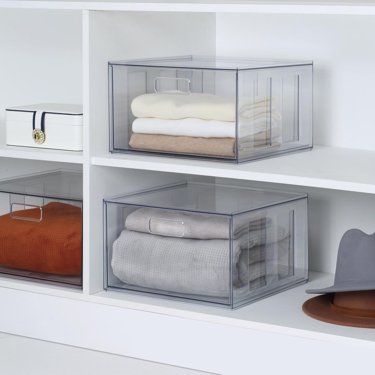 Mainstays Clear Glossy Plastic Pull-Out Closet Drawer Extra Large Size, Adult Size