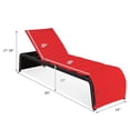 thumbnail image 2 of Gymax Ensemble de 2 Chaises Longues Inclinables de Patio en Rotin Réglables avec Coussin Rouge, 2 of 9