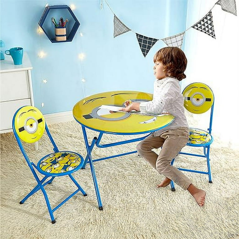 Kids 3 piece round table and chair best sale set