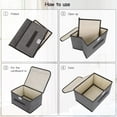 thumbnail image 4 of TRIANU Foldable Storage Bins Cubes Boxes with Lid - 1Pack Storage Box Cube Cubby Basket Closet Organizer with Handles for Closet Bedroom, Gray, Medium, 4 of 9