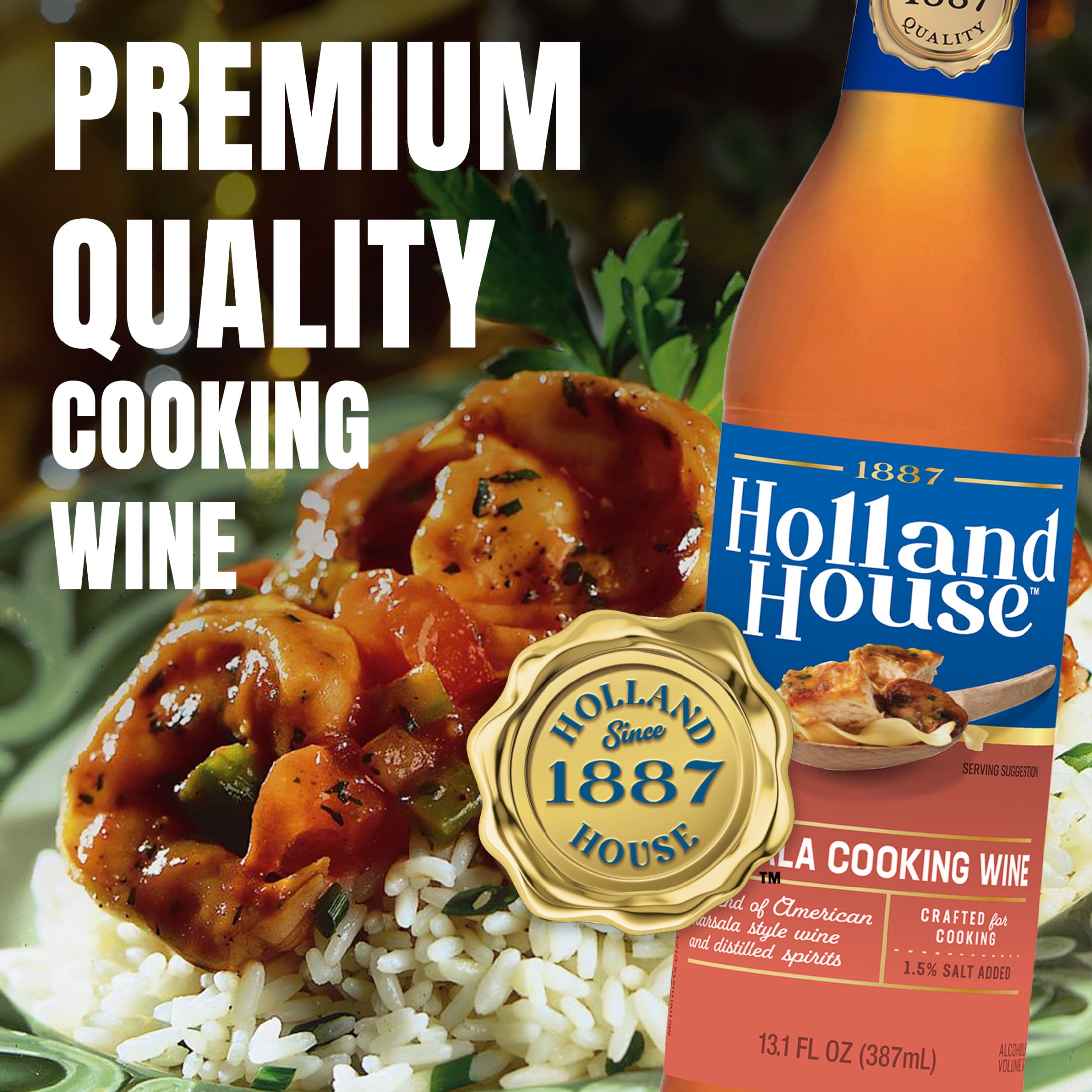 (6 pack) Holland House Marsala Cooking Wine, 13 fl oz, 13.0 Servings per Container