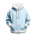 thumbnail image 5 of YunPes Christmas Hooded Sweatshirt for Kids Solid Long Sleeve Hoodie with White Fuzzy Trim Boys Winter Xmas Part1 Warm Pullover, 5 of 5