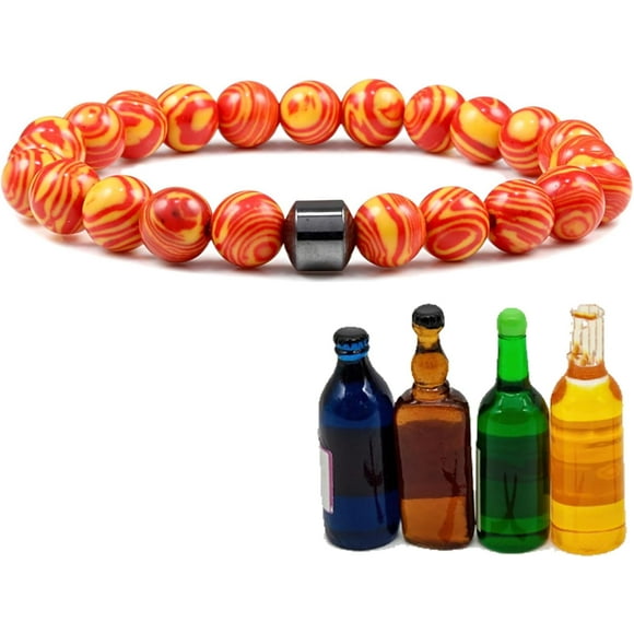 Glame Anti Alcohol Bracelet, Glame International Anti Alcohol Bracelet, GM Magnetic Bead to Reduce the Urge to Drink,Relieve Anxiety and Stress