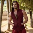 thumbnail image 4 of Bcfgryg Men's Casual Fitness Hooded Double Zipper Tank Tops Sleeveless Vest Blouse Top Vest for Men, 4 of 5