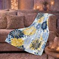 thumbnail image 6 of Chrysanthemum Floral Pattern Blue Gold Tones Living Room, Cozy Friendship Quote Scene, Warm Flannel Blanket for Living Room and Reading Nook, Art Lovers Thanksgiving Gift, Artistic Home Decor, 6 of 9