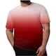 thumbnail image 2 of Tops para hombre, blusas y camisas de manga corta con cuello redondo para hombre, blusa informal grande con cuello redondo y manga corta degradada, blusa de poliéster para hombre, 2 of 5