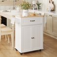thumbnail image 3 of Asofer 33.6" Kitchen Island Cart with Storage, Adjustable Shelf & Drawer, for Dining Room, White, 3 of 12