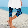 thumbnail image 4 of Jxximdong Capris Pants for Women, Leggings for Summer Casual Sports Yoga Pants Tight Cropped Pants, Blue Women's Cropped Pants, 4 of 6