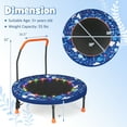 thumbnail image 3 of Gymax 36'' Foldable Kid Trampoline w/ 20 LED Lights Foam Handlebar Padded Safety Cover Navy, 3 of 10
